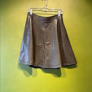 Diane Von Furstenberg Black Leather Skirt